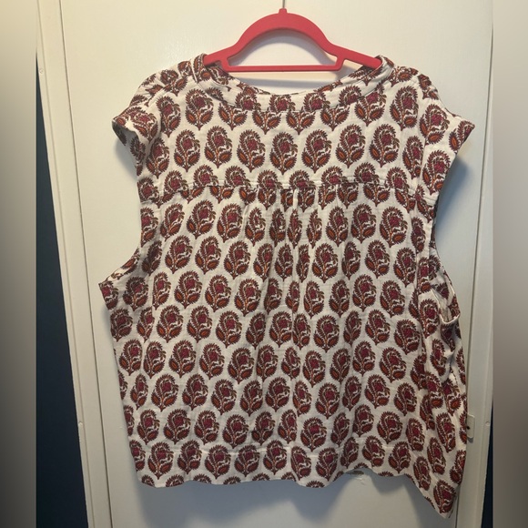 J Crew Cora soft gauze top in bouquet block print - Picture 3 of 3